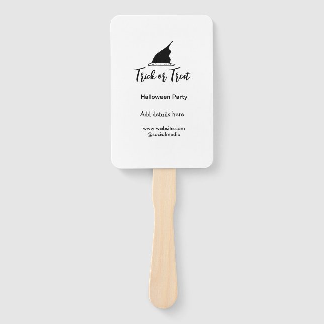 Halloween-Party mit schwarzen Hutdetails bespreche Fächer (Vorderseite)