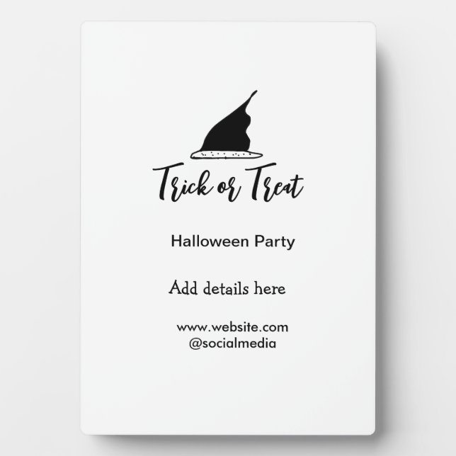 Halloween-Party mit schwarzen Hutdetails bespreche Fotoplatte (Vorderseite)