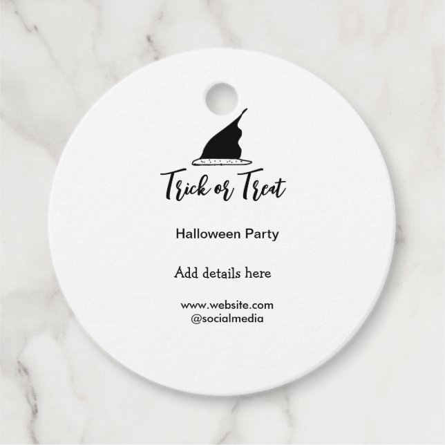 Halloween-Party mit schwarzen Hutdetails bespreche Geschenkanhänger (Vorderseite)