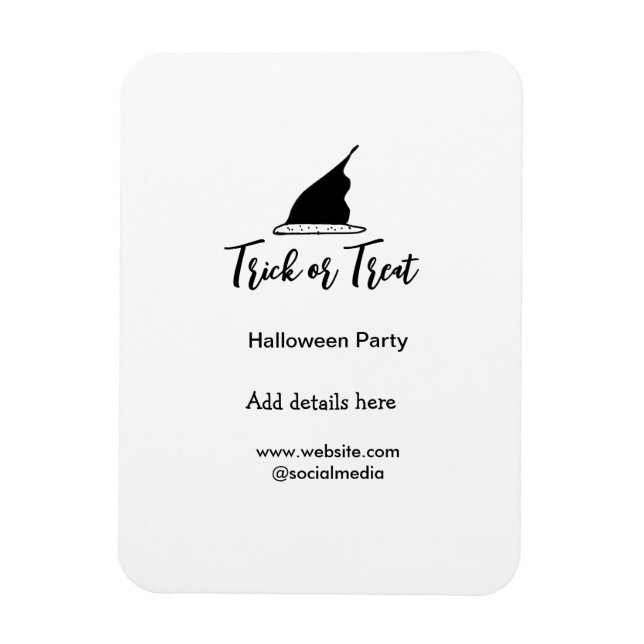 Halloween-Party mit schwarzen Hutdetails bespreche Magnet (Vertikal)