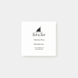 Halloween-Party mit schwarzen Hutdetails bespreche Post-it Klebezettel