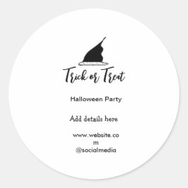 Halloween-Party mit schwarzen Hutdetails bespreche Runder Aufkleber