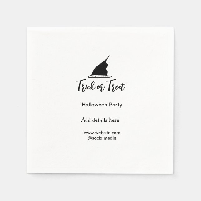 Halloween-Party mit schwarzen Hutdetails bespreche Serviette (Vorderseite)
