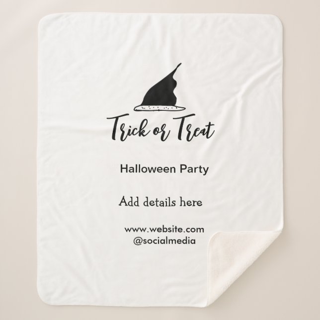Halloween-Party mit schwarzen Hutdetails bespreche Sherpadecke (Vorderseite)
