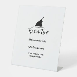 Halloween-Party mit schwarzen Hutdetails bespreche Sockelschild