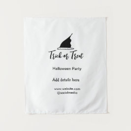 Halloween-Party mit schwarzen Hutdetails bespreche Wandteppich