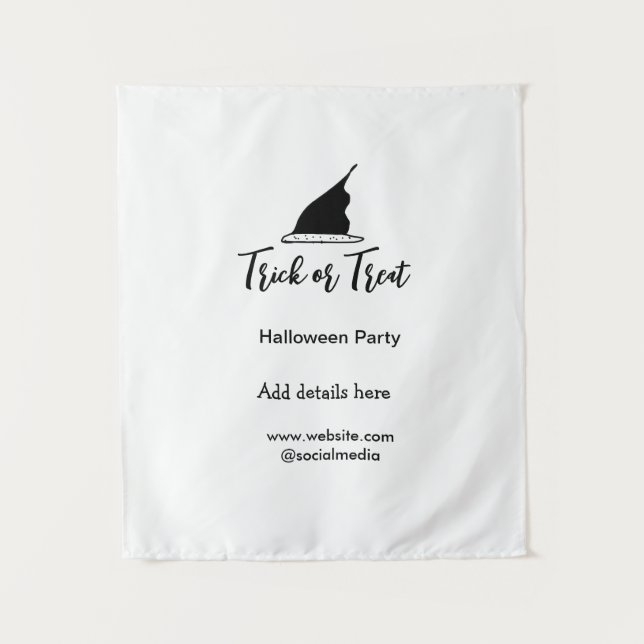 Halloween-Party mit schwarzen Hutdetails bespreche Wandteppich (Vorderseite)