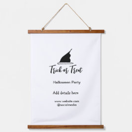 Halloween-Party mit schwarzen Hutdetails bespreche Wandteppich Mit Holzrahmen