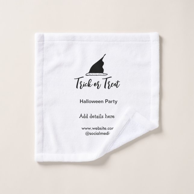 Halloween-Party mit schwarzen Hutdetails bespreche Waschlappen (Waschlappen)