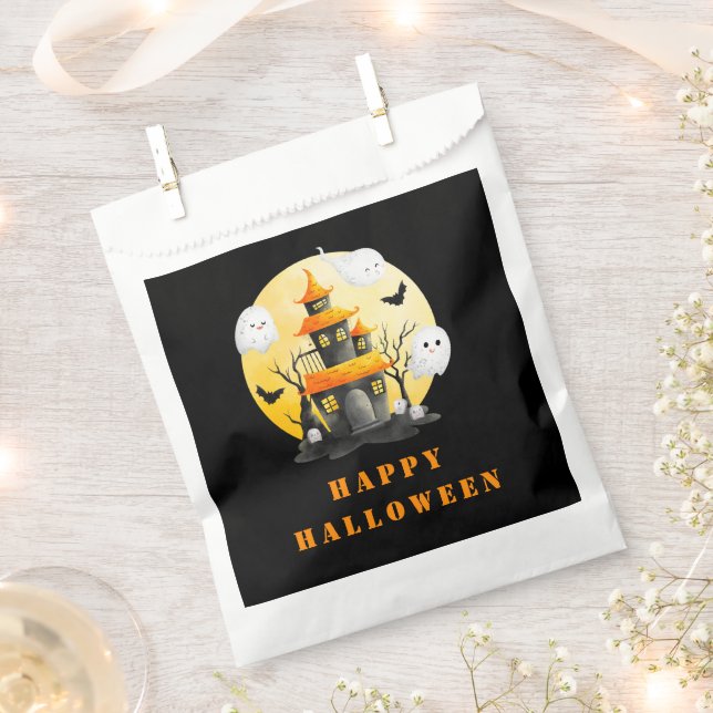 Halloween-Party mit Spuk Haus und Geistern Geschenktütchen (Ausgeschnitten)