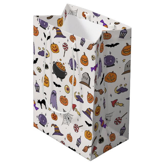 Halloween-Party Mittlere Geschenktüte (Vorderseite Schrägansicht)