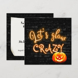 Halloween-Party Neon Signieren mit Jack-o-Laterne Einladung