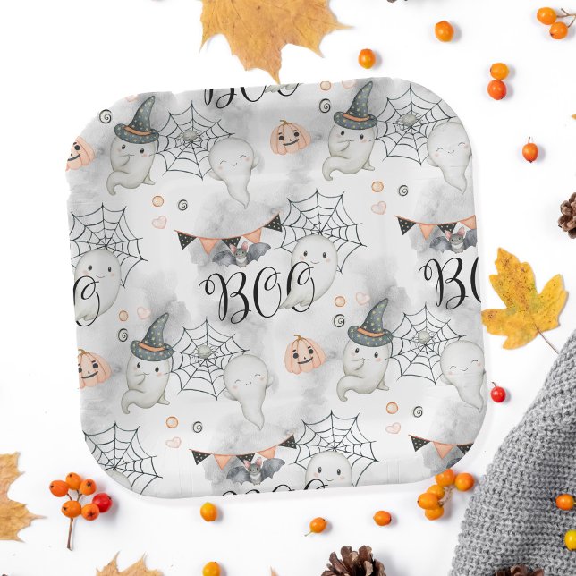 Halloween-Party Niedlich Ghost Pumpkin Pappteller (Von Creator hochgeladen)