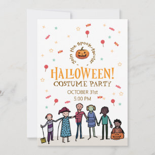 Halloween-Party Niedliches Kids-Design Einladung