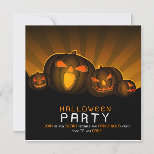 Halloween-Party Night mit beängstigenden Kürbis Save The Date (Vorderseite)