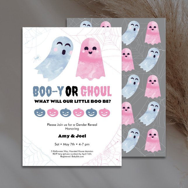 Halloween-Party oder Ghoul Gender Reveal Einladung (Von Creator hochgeladen)