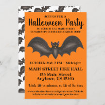 Halloween-Party Orange Black Bat Trick-oder-Lecker
