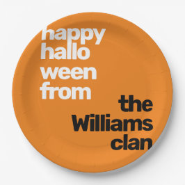 Halloween-Party Orange Pappteller