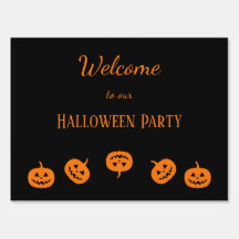 Halloween-Party Orange Pumpkins Yard Sign