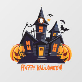 Halloween-Party-Orangenkürbis Fensteraufkleber