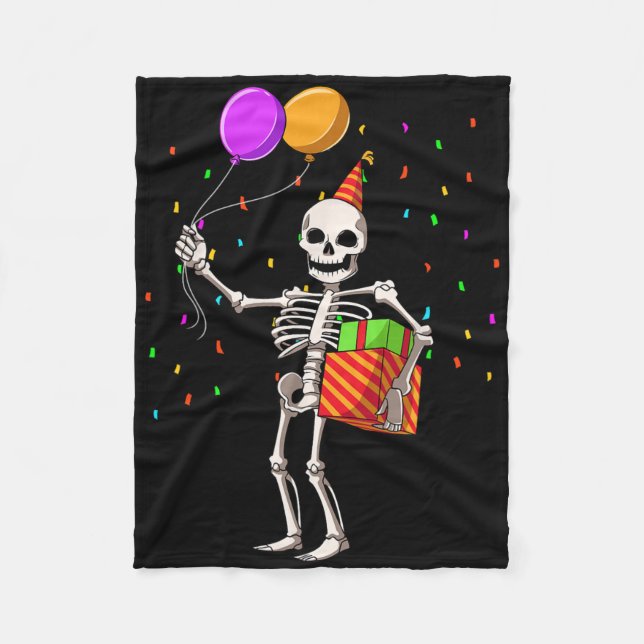 Halloween Party Outfit Skeleton Geburtstag Fleecedecke (Vorderseite)