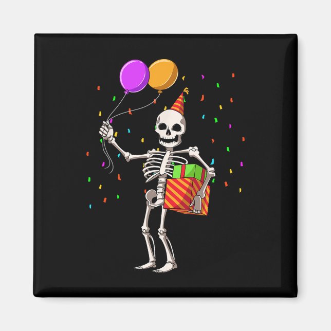 Halloween Party Outfit Skeleton Geburtstag Magnet (Vorne)