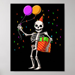Halloween Party Outfit Skeleton Geburtstag Poster