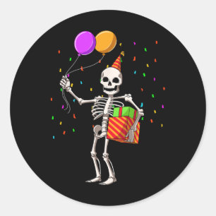 Halloween Party Outfit Skeleton Geburtstag Runder Aufkleber
