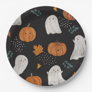Halloween-Party Paper Tellers - Geister, Pumpkins Pappteller