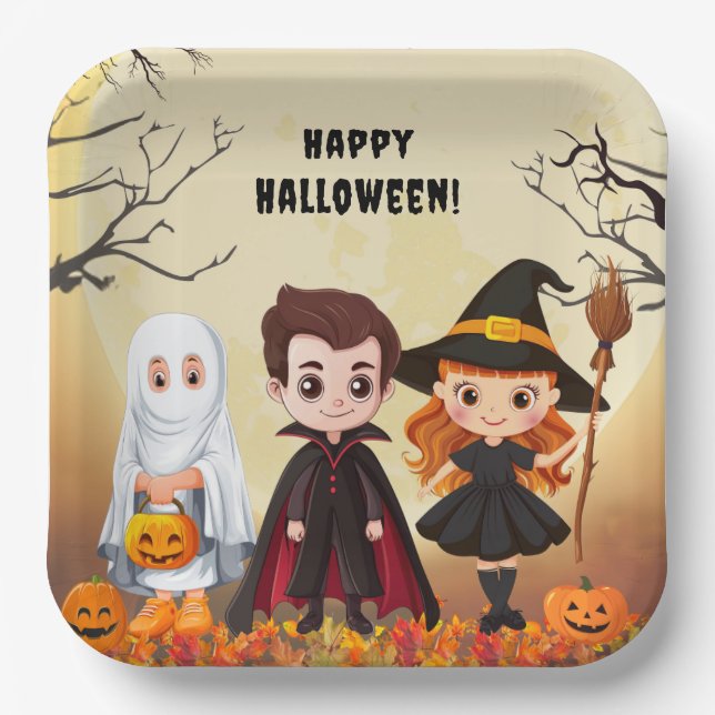 Halloween-Party Pappteller (Vorderseite)