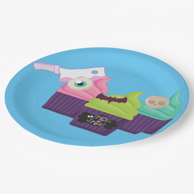 Halloween-Party Pappteller (Schrägansicht)