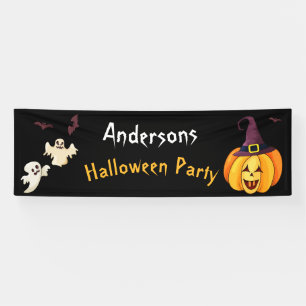 Halloween Party Personalisiert Familienname Banner