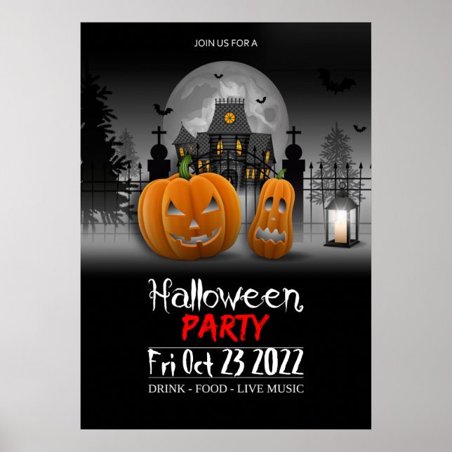 Halloween-Party Poster Einladung (Vorne)