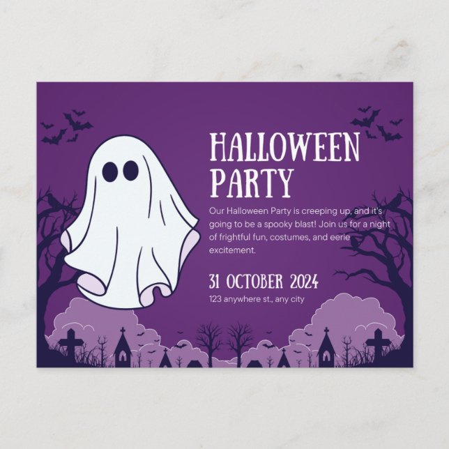 Halloween-Party Postkarte (Vorderseite)