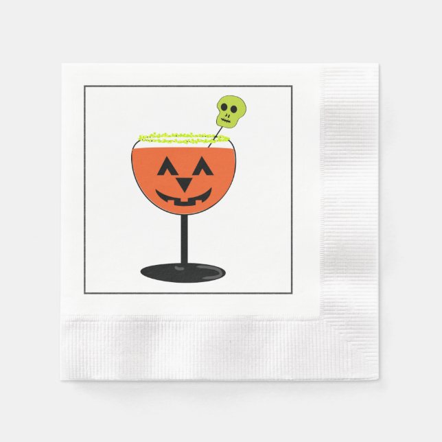 Halloween-Party Pumpkin Glass Paper Napkin Serviette (Vorderseite)