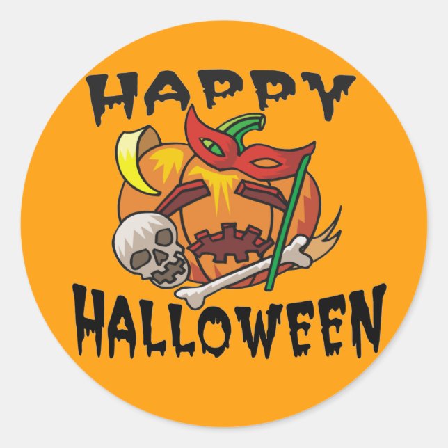 Halloween-Party Pumpkin Stickers (Vorderseite)