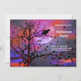 Halloween-Party Raven Night Einladung