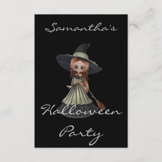 "Halloween-Party" - Rothaarige Hexe Einladung