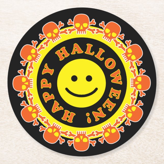 Halloween-Party Runder Pappuntersetzer (Vorderseite)