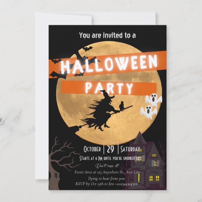 Halloween-Party Save The Date (Vorderseite)