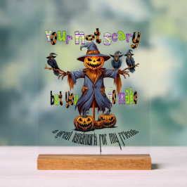 Halloween-Party Scarecrow und Freunde Acrylschild