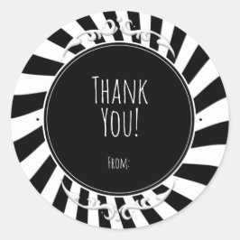 Halloween-Party "Schwarz-weiß Fun Whimsical Stripe Runder Aufkleber