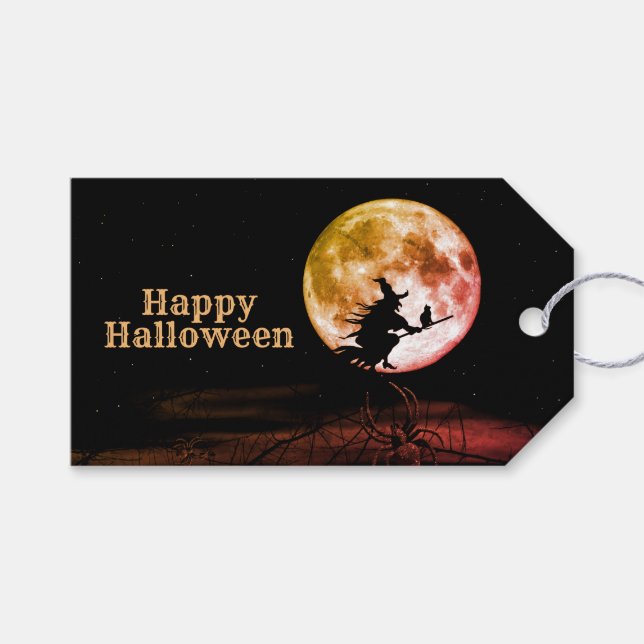 Halloween-Party Schwarze Nacht Vollmond Beängstige Geschenkanhänger (Vorderseite (Horizontal))