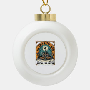 Halloween-Party-Shirt Grusel-Fest Geisterhaus_1 Keramik Kugel-Ornament