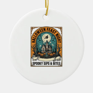 Halloween-Party-Shirt Grusel-Fest Geisterhaus_1 Keramik Ornament