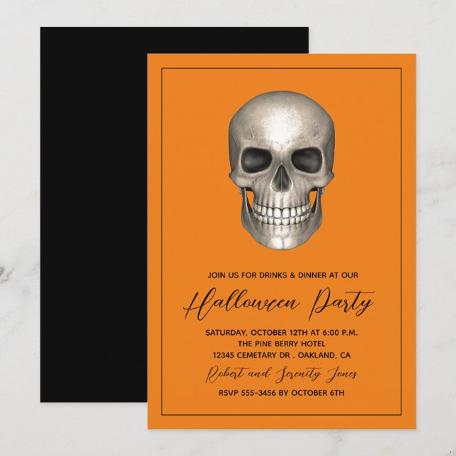 Halloween-Party Skeleton Einladung (Vorne/Hinten)