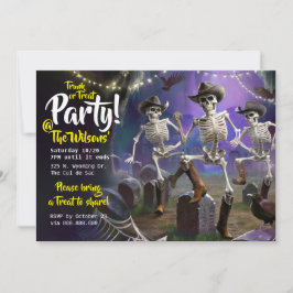 Halloween-Party, Skelette, Rumpf oder Leckerei Einladung