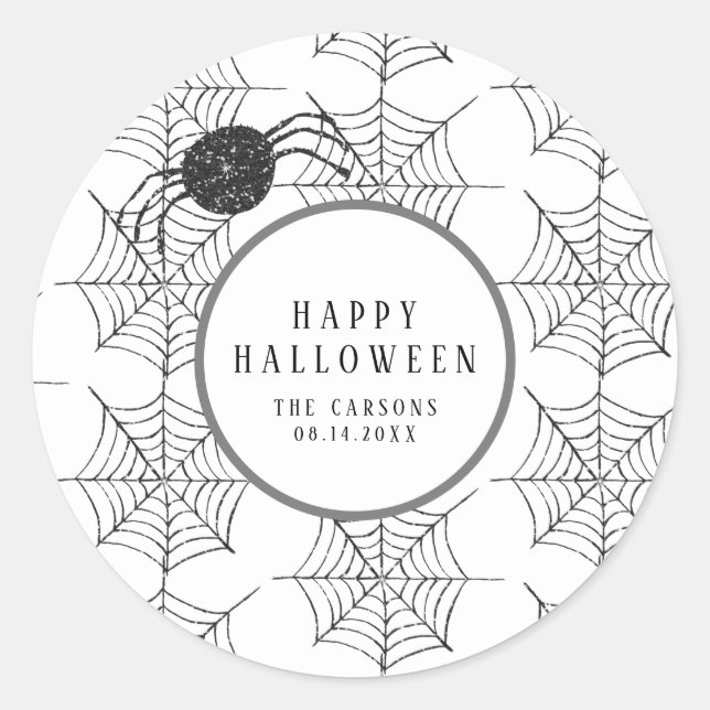 Halloween-Party spendet Dekorationen Spiders Web Runder Aufkleber (Vorderseite)