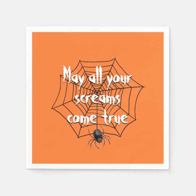 Halloween-Party Spider im Web Serviette (Vorderseite)