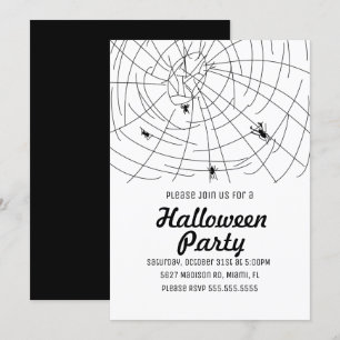 Halloween-Party-Spinne-Web-Doodle-Illustration Einladung